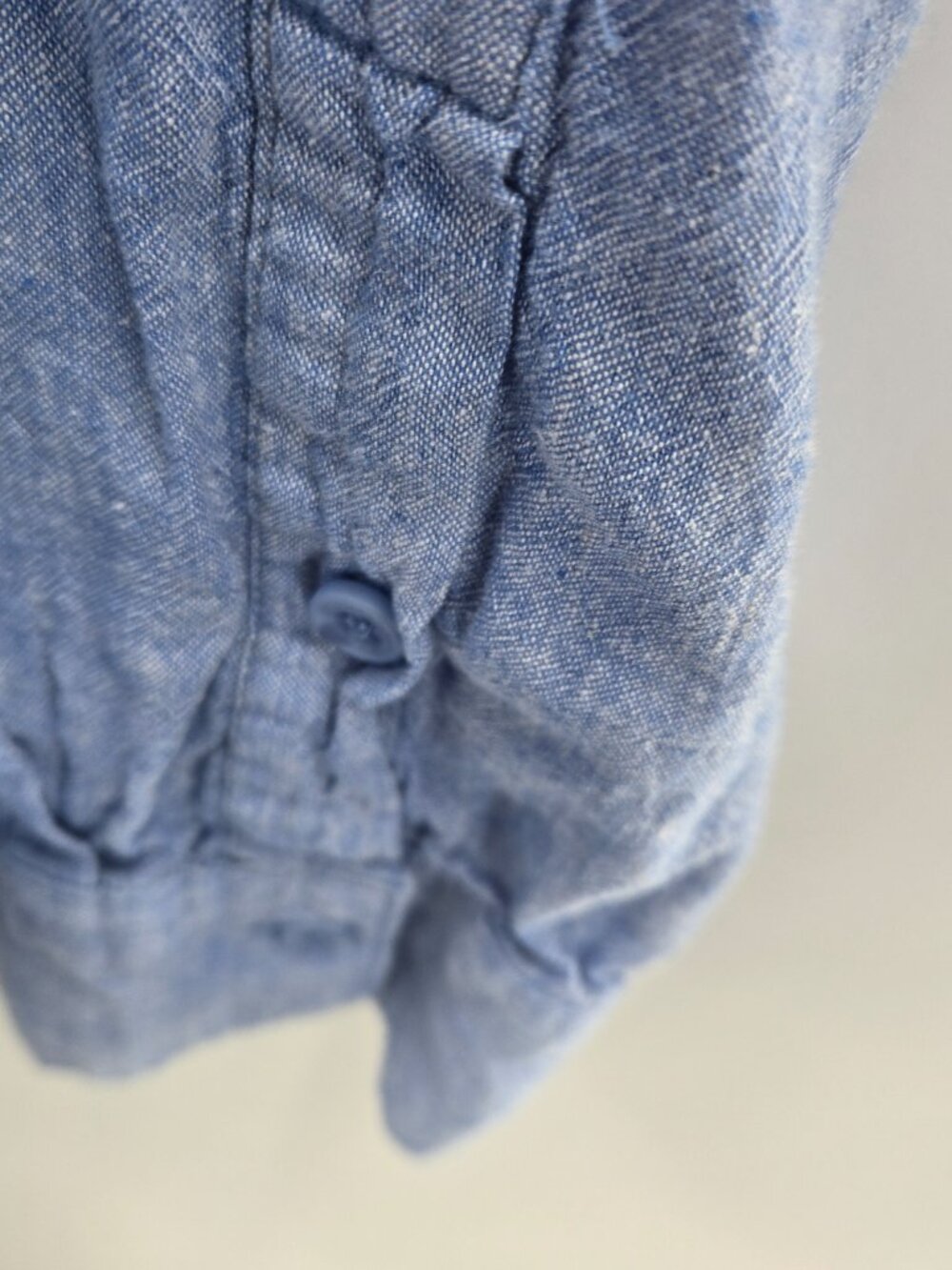 Magashoni Man Blue Linen/Viscose Button Down Long Sleeved Shirt Size XL - Picture 11 of 12